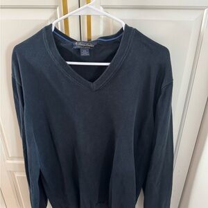 Brooks Brothers Dark Blue V-Neck Sweater